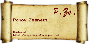 Popov Zsanett névjegykártya