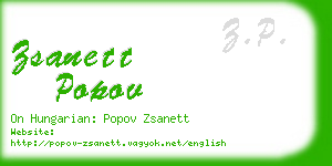 zsanett popov business card